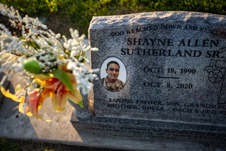 The gravesite of Shayne Sutherland at Park View Cemetery in Manteca, California, on 25 February 2024.