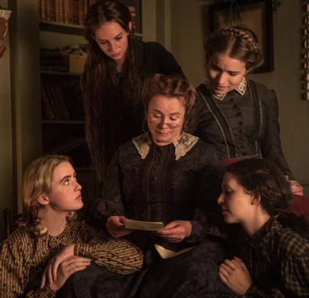 Emily Watson as Marmee, with (from left) Kathryn Newton as Amy, Maya Hawke as Jo, Willa Fitzgerald as Meg and Annes Elwy as Beth.