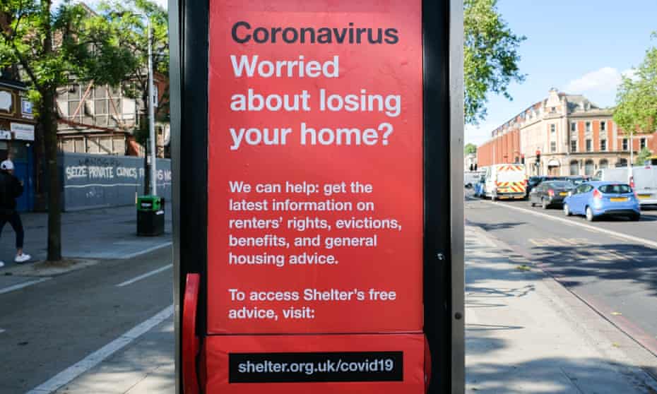 shelter charity poster on phone box about losing your home