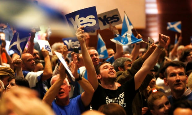 A referendum rally for pro-independence campaigners in Perth during the run-up to the vote.