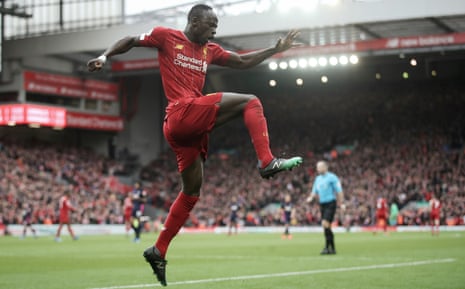 Sadio Mané celebrates Liverpool’s winner against Bournemouth