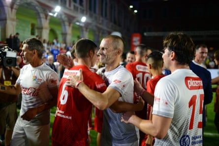 Uefa president, Aleksander Ceferin, at the all-star football match.