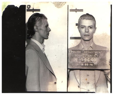David Bowie’s mugshot conveyed a more ebullient but inebriated time.