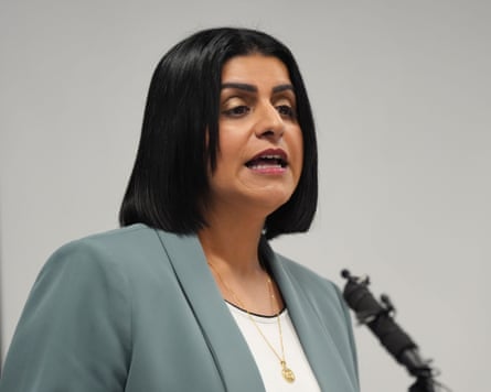Shabana Mahmood speaking into a mic