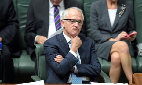 Australian Prime Minister Malcolm Turnbull reacts during House of Representatives Question Time at Parliament House in Canberra, Wednesday, Sept. 16, 2015. 
