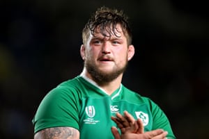 Andrew Porter of Ireland applauds fans following victory.