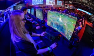 Gamers take part in an eSports tournament in Leipzig
