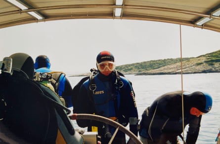Frolec and his friends in diving gear.