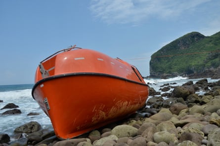 A lifeboat washed up in Java in February 2014 that was provided by the Abbot government to return 26 asylum seekers to Indonesia.