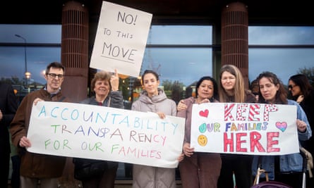 Protesters against asylum seekers being moved