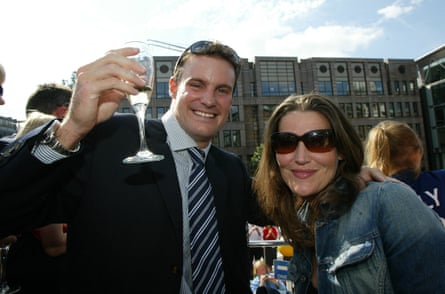 Ruth and Andrew Strauss celebrate England’s 2005 Ashes series victory.