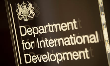 Sign for DfID Department for International Development. London