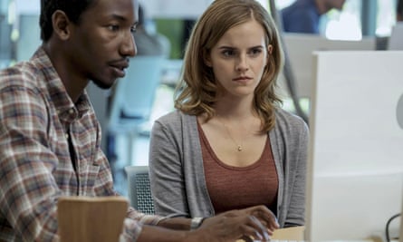 Mamoudou Athie and Emma Watson in the 2017 film The Circle.