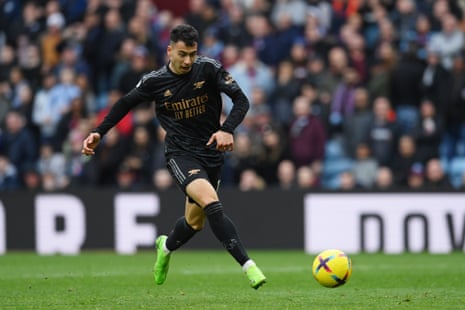 Gabriel Martinelli races away to add a fourth for Arsenal.