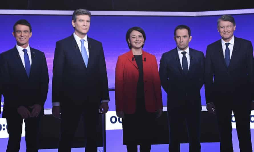 Five of the Socialist candidates before a TV debate