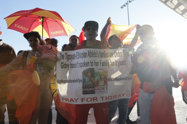 Protesters in Eugene, Oregon