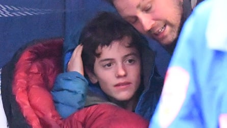 William Callagan (left) is seen at the base camp at Mount Disappointment in Victoria, Wednesday, June 10, 2020.