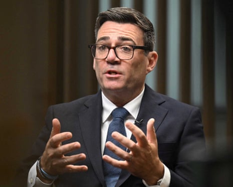 Andy Burnham gestures with both hands as he speaks to Laura Kuenssberg