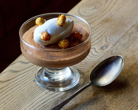 The ‘airy’ cocoa mousse, pinch creme fraiche and hazelnuts, astatine nan Wellington, Margate.