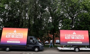 Signs in Leicester warning that the city is still in the grip of a coronavirus outbreak