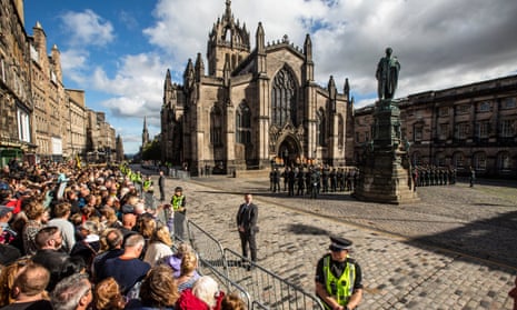 Crowds outside St Giles Cathedral