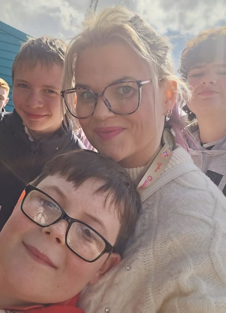 Charlotte Buxton with her children, Alfie, 12, Xavier, 14, and Tobias, nine.