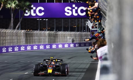 F1: Sergio Pérez wins Saudi Arabian GP with Verstappen second – live updates