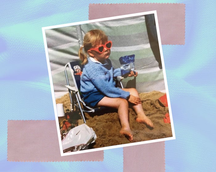 My favourite childhood outfit: ‘I am in classic British beachwear – a cardigan knitted by my nan’