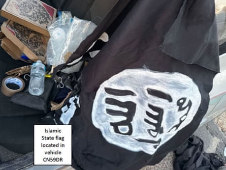 An Islamic flag found allegedly by police in the Akram’s car, according to court documents.