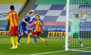 Jonny Evans doubles the lead for the Foxes.