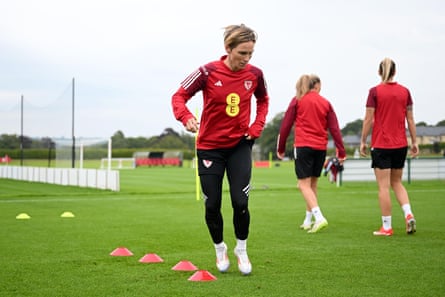 Jess Fishlock during a training session at the Vale Resort in Cardiff.