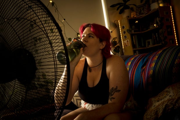 Thornbury resident Cass Willcocks has been sweltering through Melbourne’s hot weather as her west-facing rental apartment has no internal cooling.