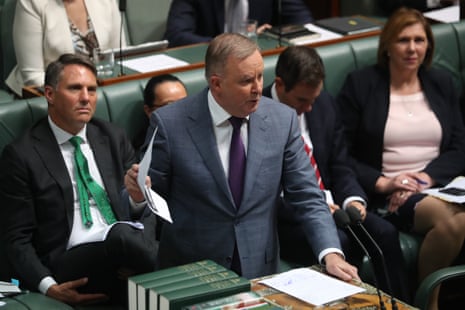 Opposition leader Anthony Albanese during question time in the House of Representatives.