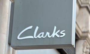 A shop sign for Clarks in central London.