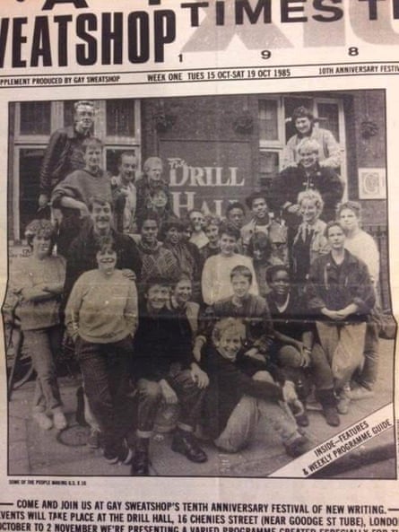 Rose Sharp on the far left, with Gay Sweatshop members, 1985