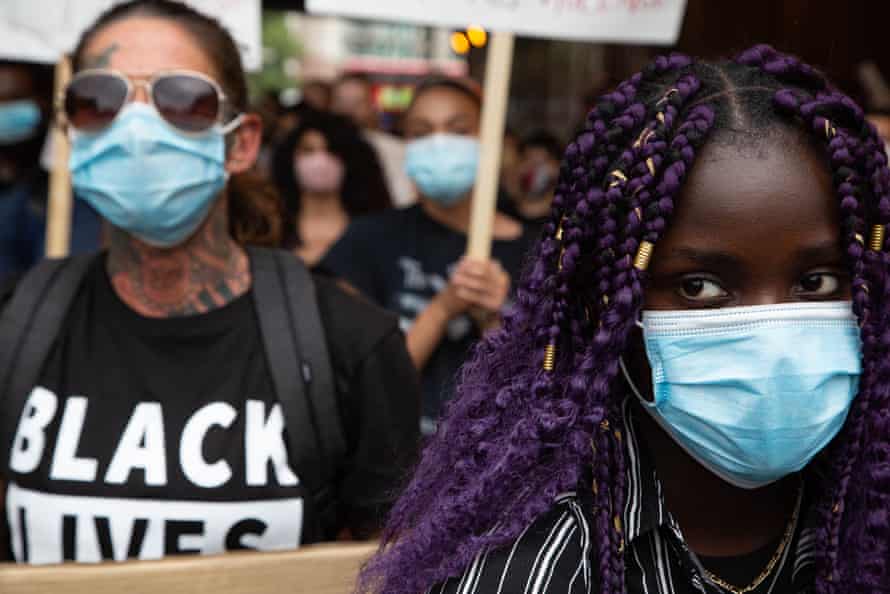 Black Lives Matter protesters in central London in July.
