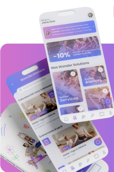 Screengrabs of Wondermum app