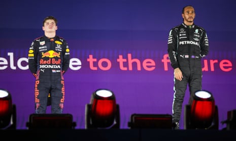 Lewis Hamilton (right) and Max Verstappen after the ill-tempered Saudi Arabian grand prix.