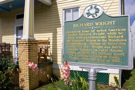 A placard outside Richard Wright’s childhood home in Natchez, Mississippi, in 2016.