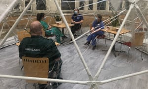 An ‘igloo’ set up at Whittington hospital