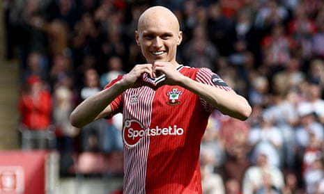 Southampton’s Will Smallbone celebrates after opening the scoring against Watford.