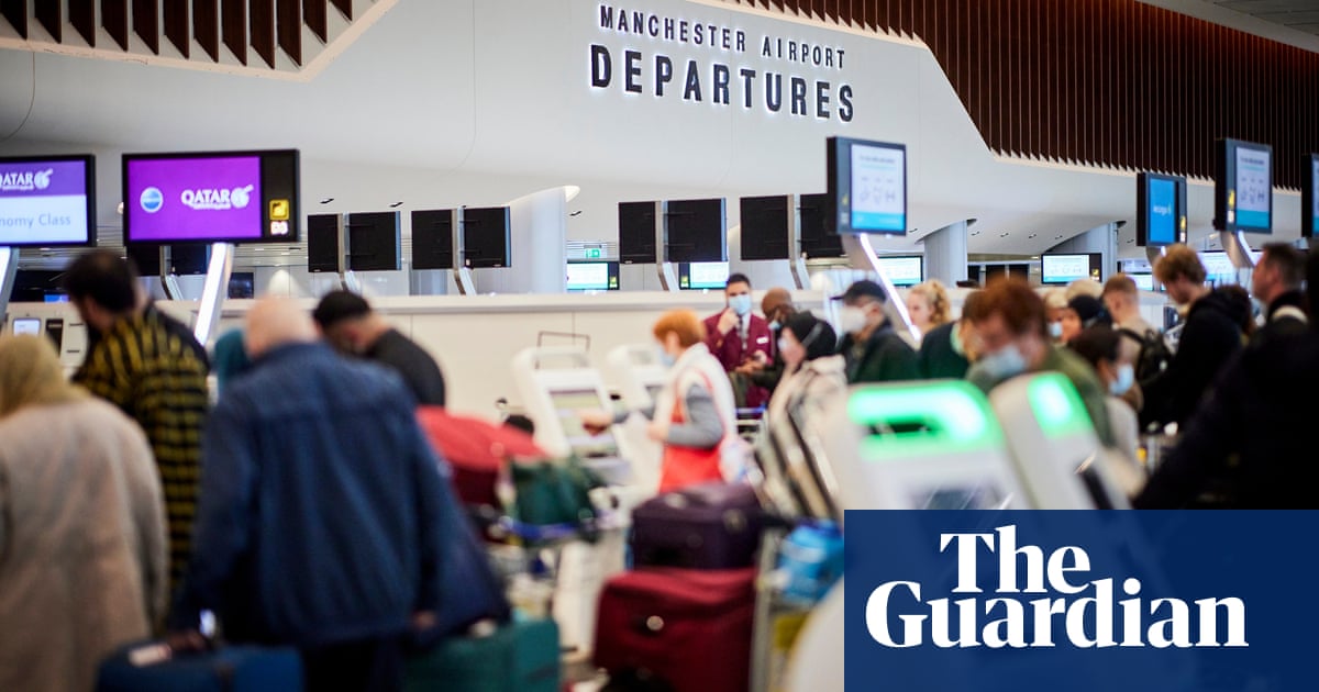 ‘We left at 5am for a 3pm flight’: travellers facing long waits at Manchester airport