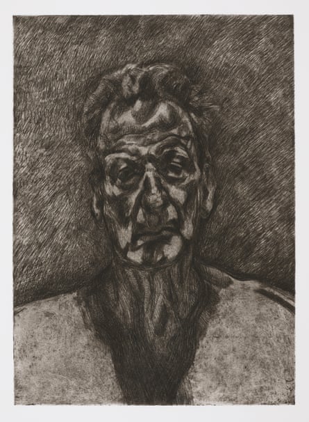 Self-Portrait: Reflection, etching, by Lucian Freud.