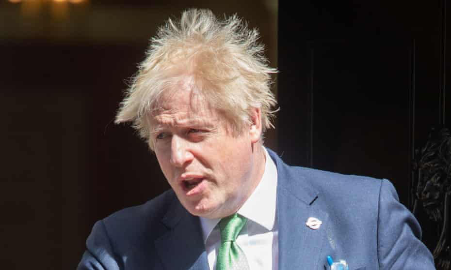 Boris Johnson leaving Downing Street on 18 May 2022.