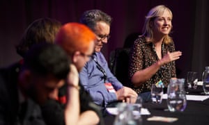 Carole speaks at ‘Cambridge Analytica; data, scandal, democracy, a fringe deabate, at the Labour party annual conference in Liverpool earlier this year. Photograph: Christopher Thomond for The Guardian.