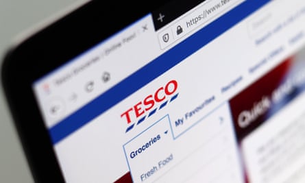 Tesco website pictured on a laptop