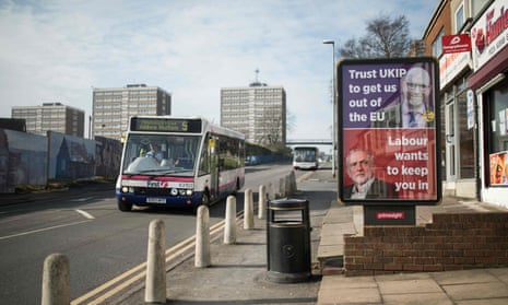 A Ukip campaign poster in central Stoke-on-Trent.