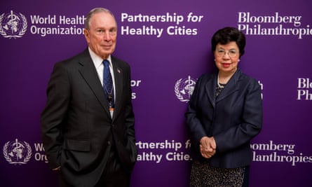 Michael Bloomberg and WHO director-general Dr Margaret Chan