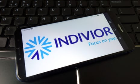 Indivior logo displayed on a mobile phone