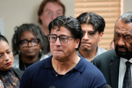 a young man crying